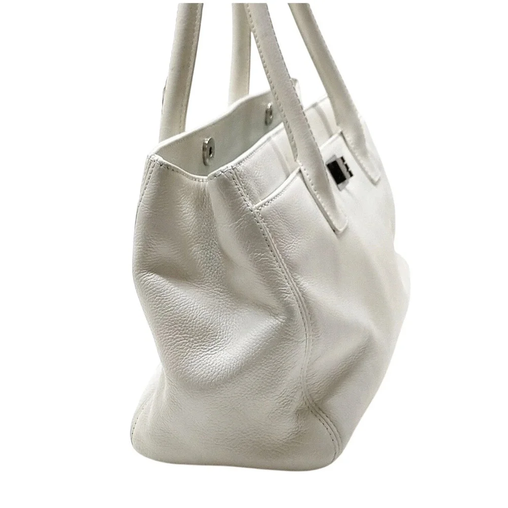 Chanel Vintage Executive Tote White Caviar Leather